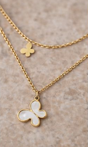 Gold Layered Butterfly Necklace – Lux Boho