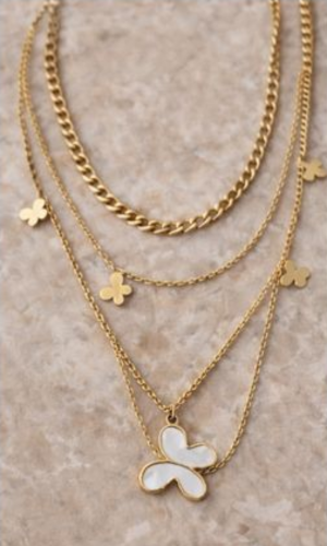 Gold Layered Butterfly Necklace – Lux Boho