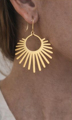 Sunburst Gold Hoop Earrings