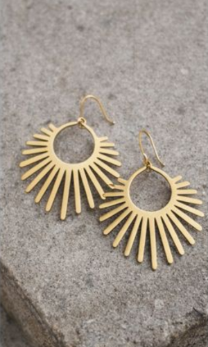 Sunburst Gold Hoop Earrings